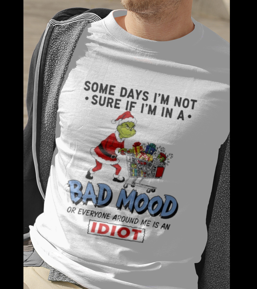 Grinch Some Days I'm Not Sure If I'm In A Bad Mood Or Everyone Around Me Is An Idiot T-Shirt