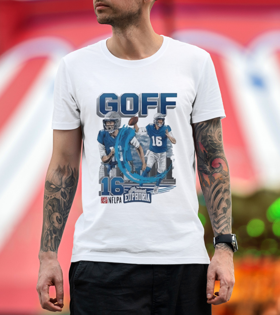 Goff 16 NFLPA Planet Euphoria Football Player Action T-Shirt