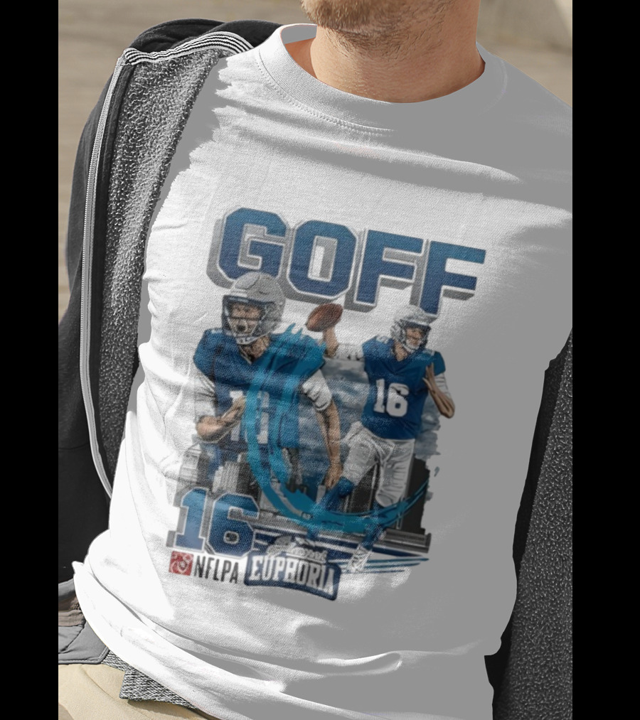 Goff 16 NFLPA Planet Euphoria Football Player Action T-Shirt