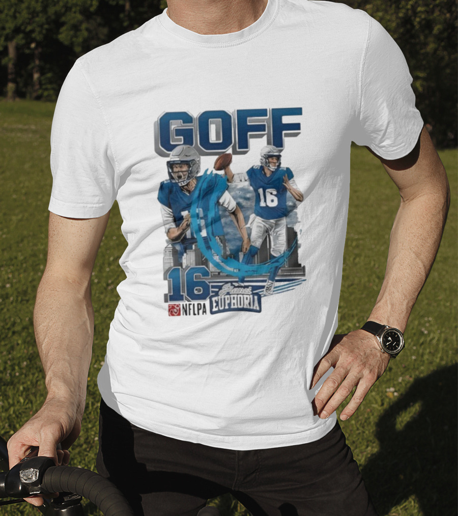 Goff 16 NFLPA Planet Euphoria Football Player Action T-Shirt