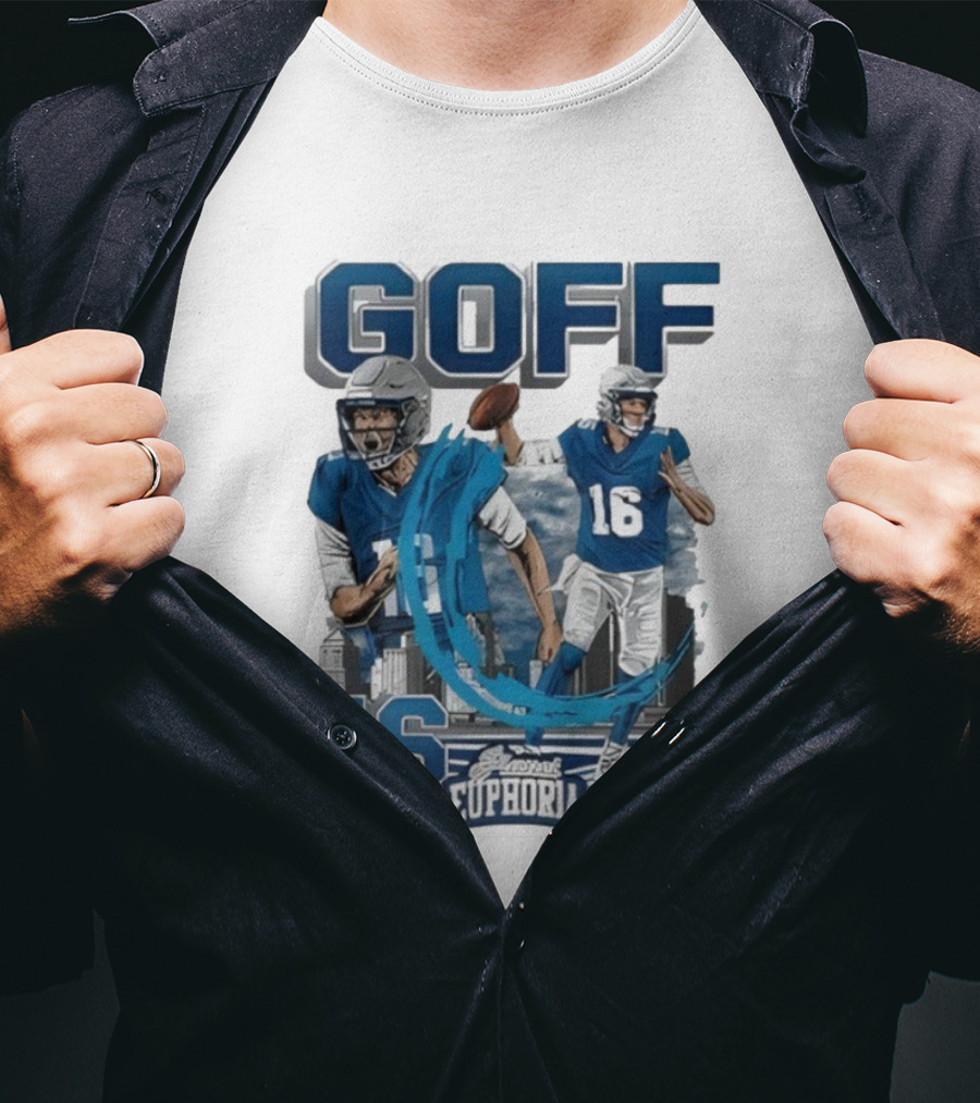 Goff 16 NFLPA Planet Euphoria Football Player Action T-Shirt