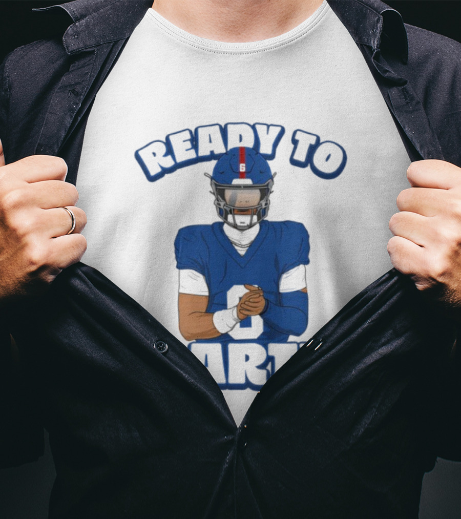 Jaxson Dart Ready To Darty NY Giants Football Illustration T-Shirt