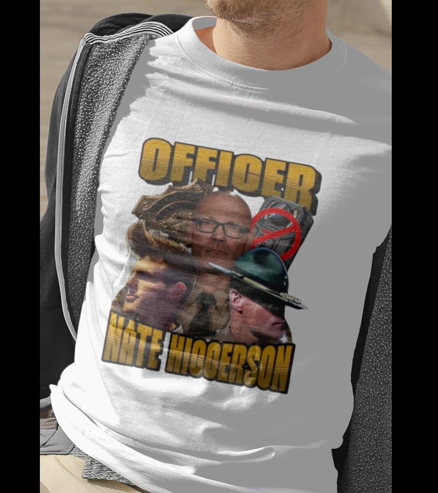 Officer Nate Higgerson Police Badge And Law Enforcement Imagery T-Shirt