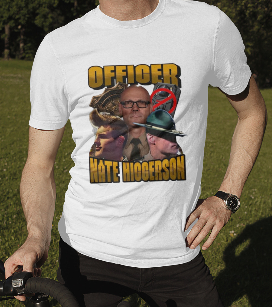Officer Nate Higgerson Police Badge And Law Enforcement Imagery T-Shirt