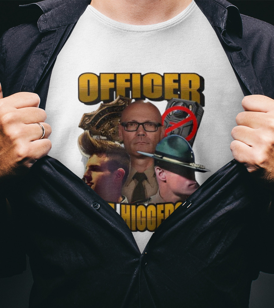 Officer Nate Higgerson Police Badge And Law Enforcement Imagery T-Shirt