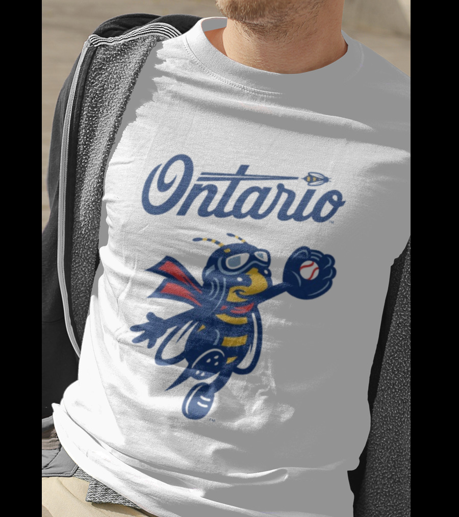 Ontario Buzzers Bee Mascot With Stylish Script And Flying Design T-Shirt