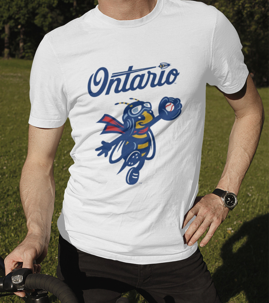 Ontario Buzzers Bee Mascot With Stylish Script And Flying Design T-Shirt