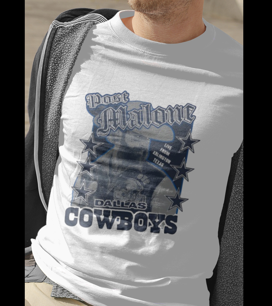 Post Malone Live Dallas Cowboys Arlington Texas Stars T-Shirt