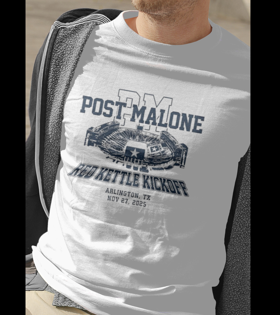Post Malone Red Kettle Kickoff Arlington TX Nov 27 2025 T-Shirt