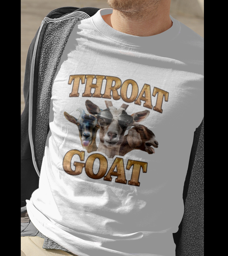 Throat Goat Funny Goat Trio Sunglasses Humor T-Shirt