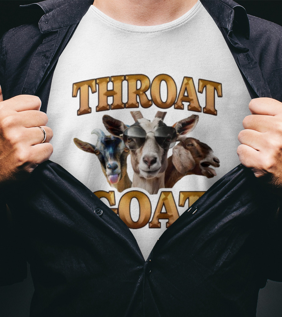 Throat Goat Funny Goat Trio Sunglasses Humor T-Shirt
