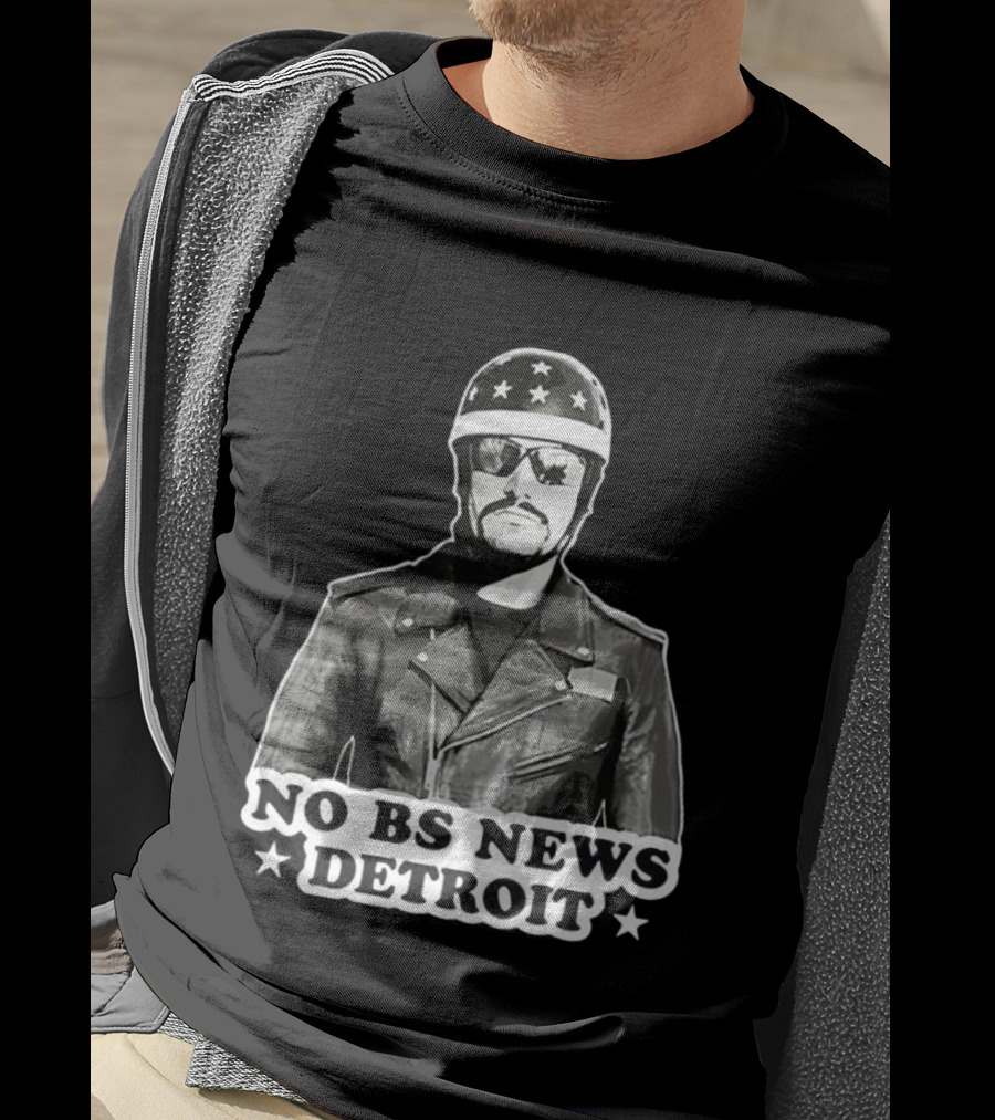 No BS News Detroit Leather Jacket Stars Sunglasses T-Shirt