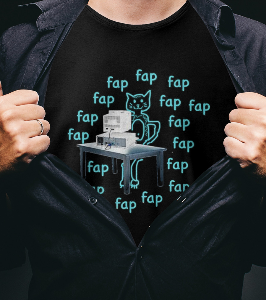 Fap Fap Fap Cat Copy Machine Fun T-Shirt