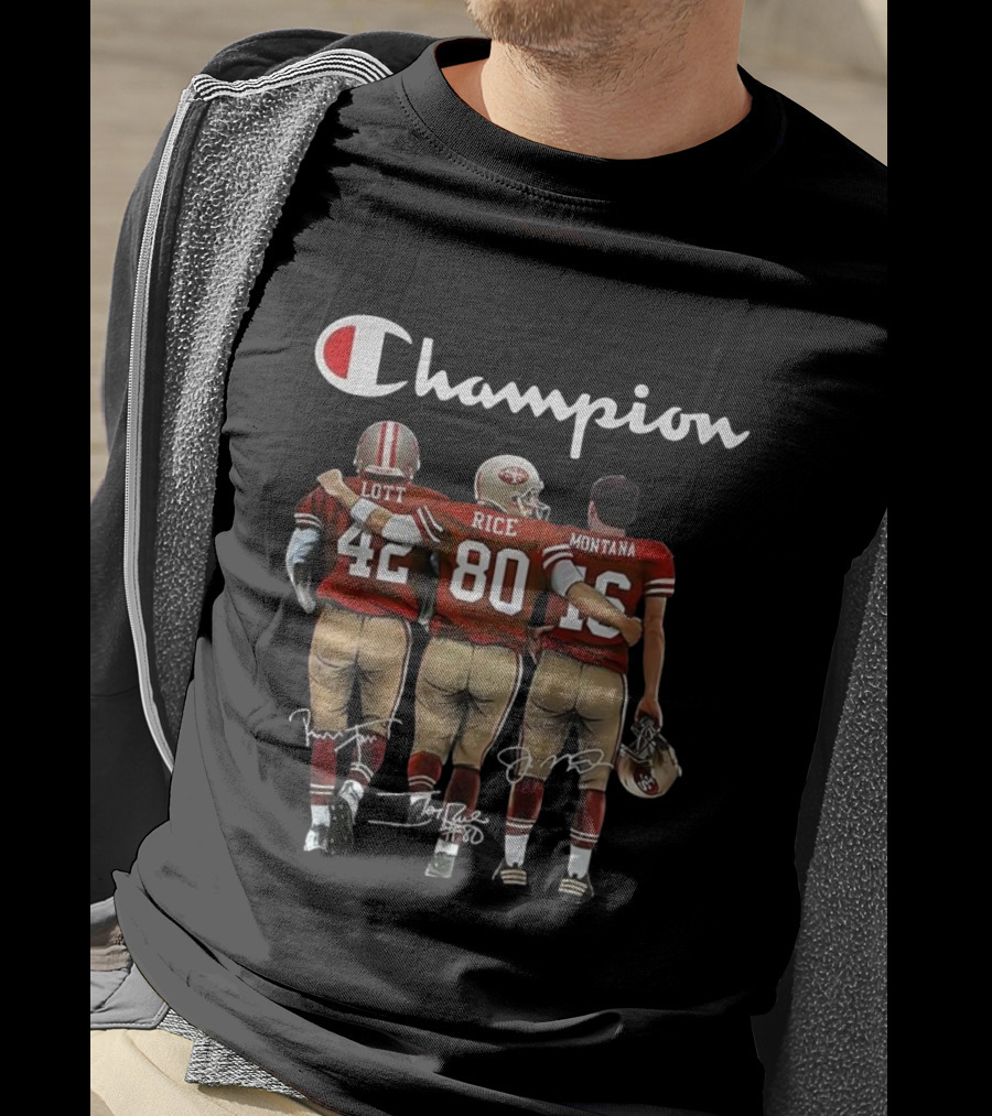 Champion Lott Rice Montana San Francisco 49ers Football Legends Signature T-Shirt