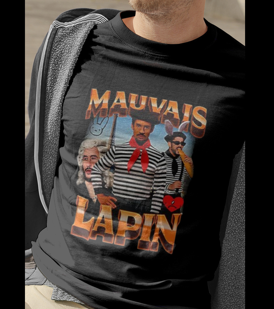 Mauvais Lapin French Style Bad Bunny Paris Imagery T-Shirt