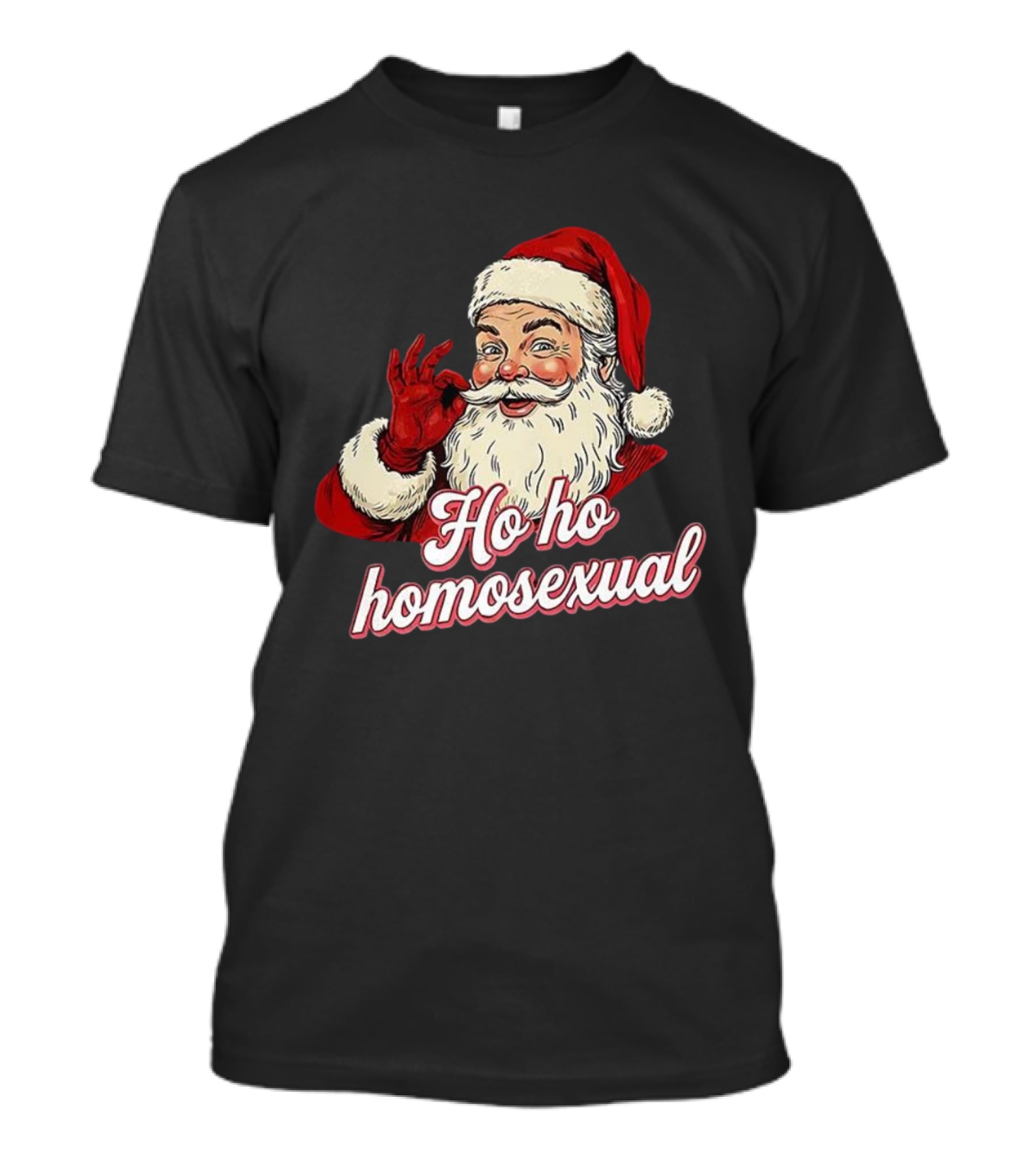 Santa Claus Ho Ho Homosexual Merry Christmas LGBTQ Pride T-Shirt