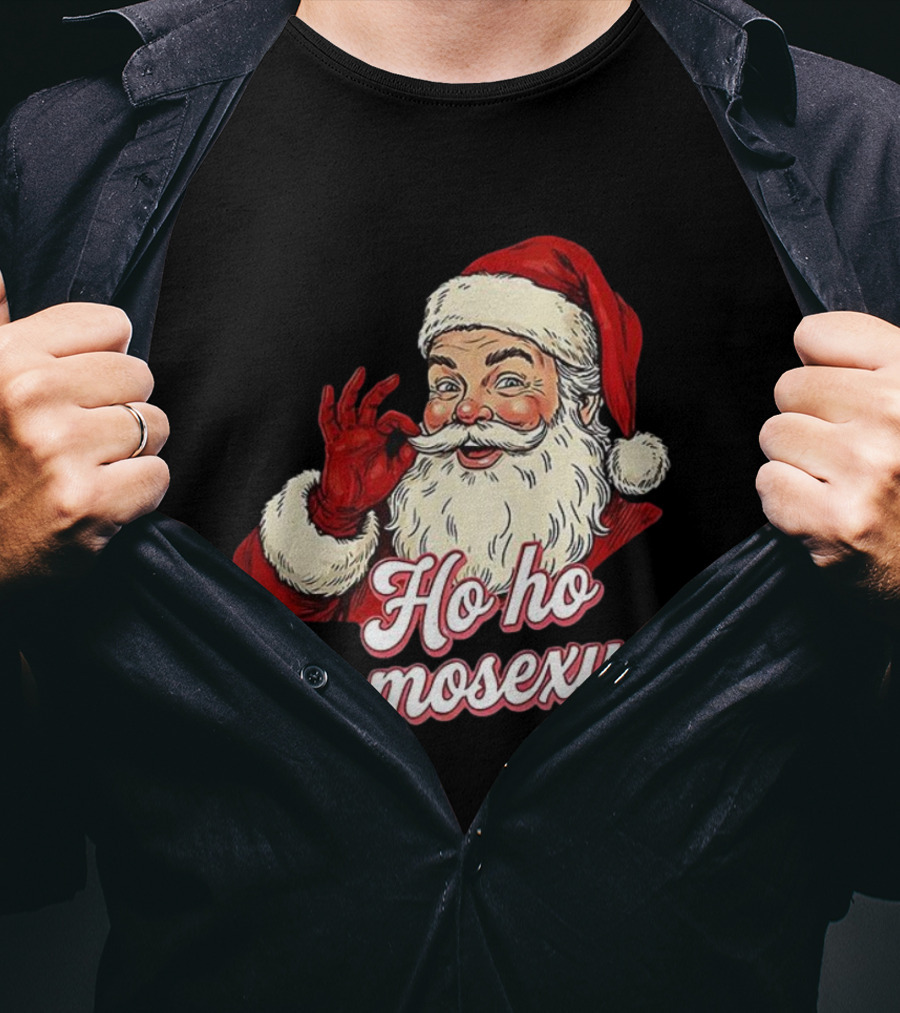 Santa Claus Ho Ho Homosexual Merry Christmas LGBTQ Pride T-Shirt