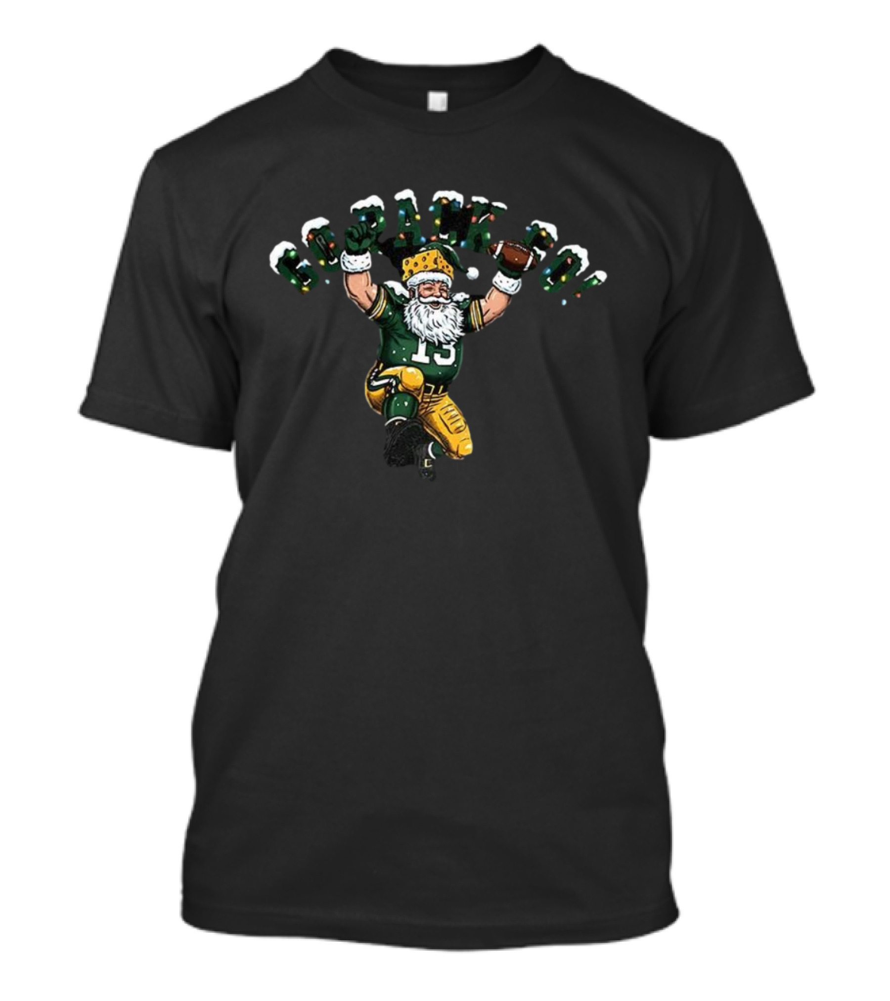 Santa Number 13 Go Pack Go Green Bay Packers Christmas T-Shirt