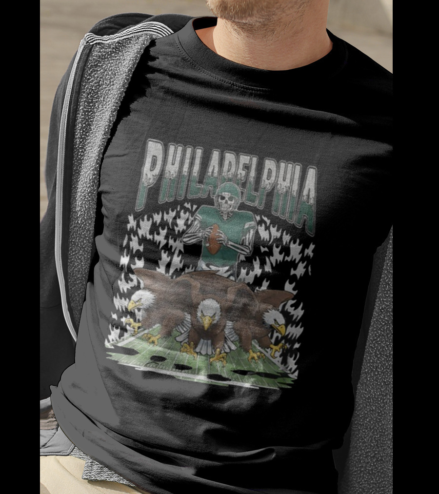 Philadelphia Skeleton Eagles Football Game Day T-Shirt