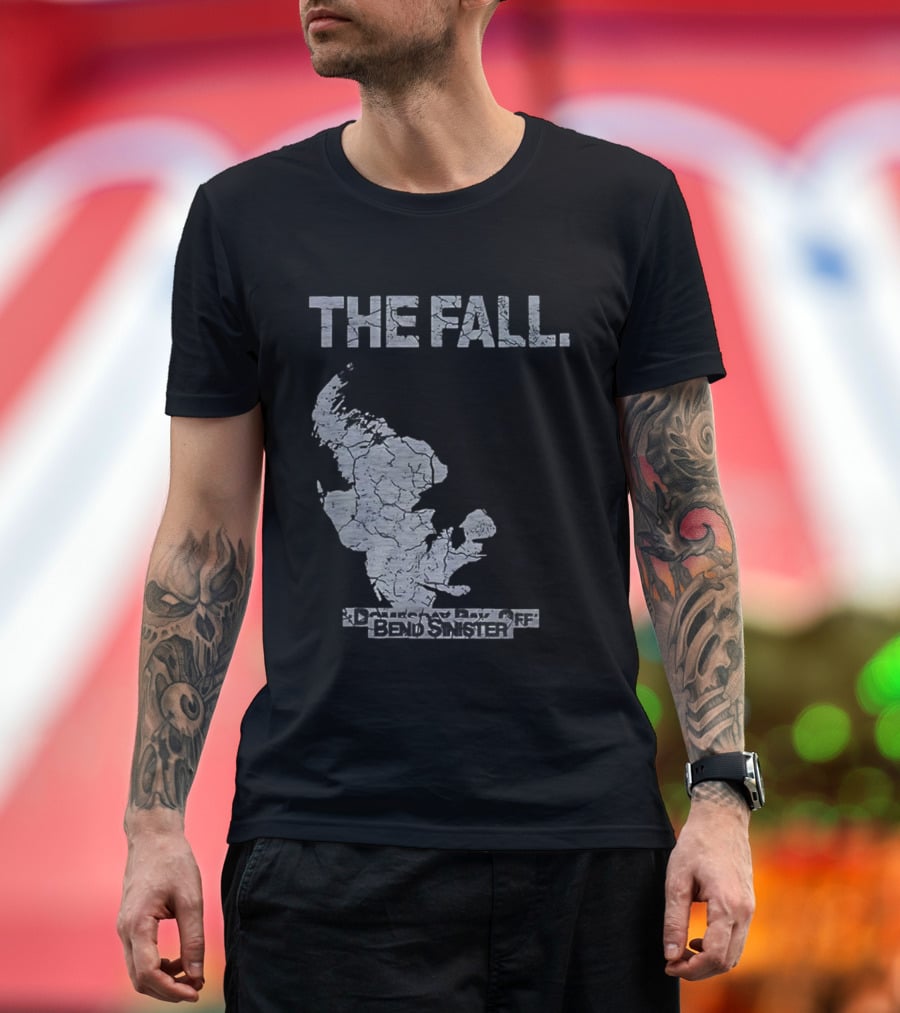 Bend Sinister The Fall Map Cracked Text Style T-Shirt
