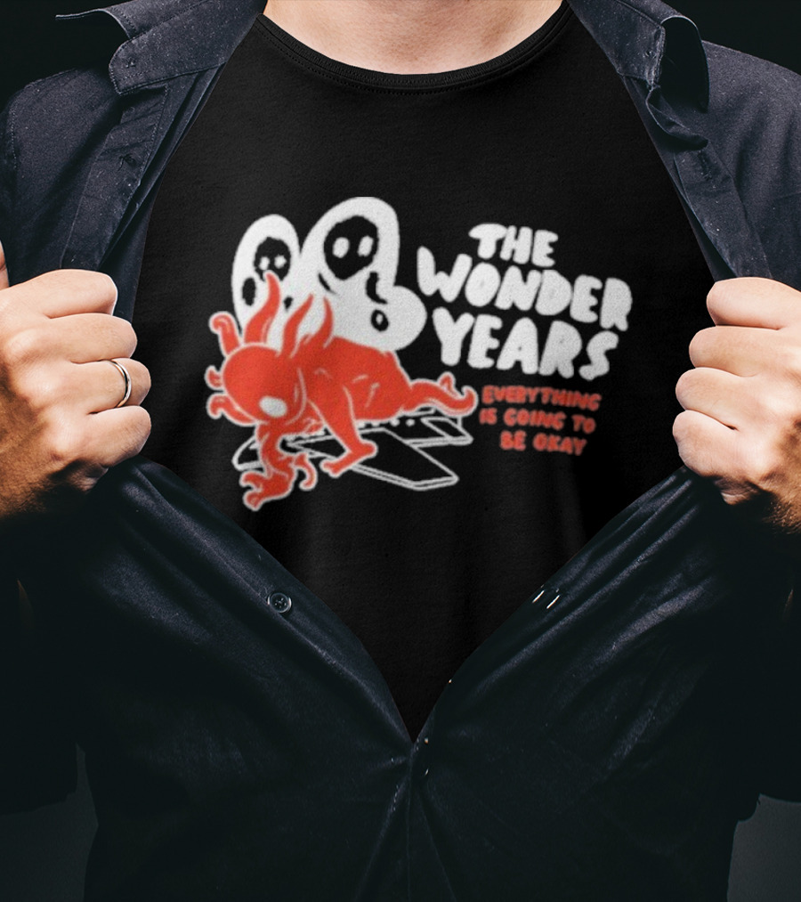 The Wonder Years Everything Is Going To Be Okay Anniversary 2025 Event Ghostly Red Creature Design T-Shirt