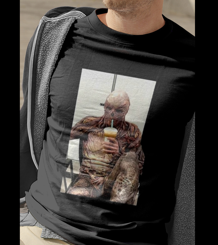 Vagner Stranger Things Creature Meme Coffee Scene T-Shirt