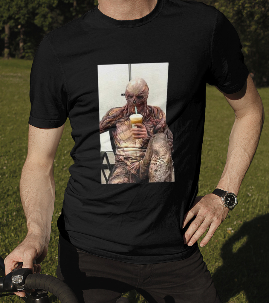 Vagner Stranger Things Creature Meme Coffee Scene T-Shirt