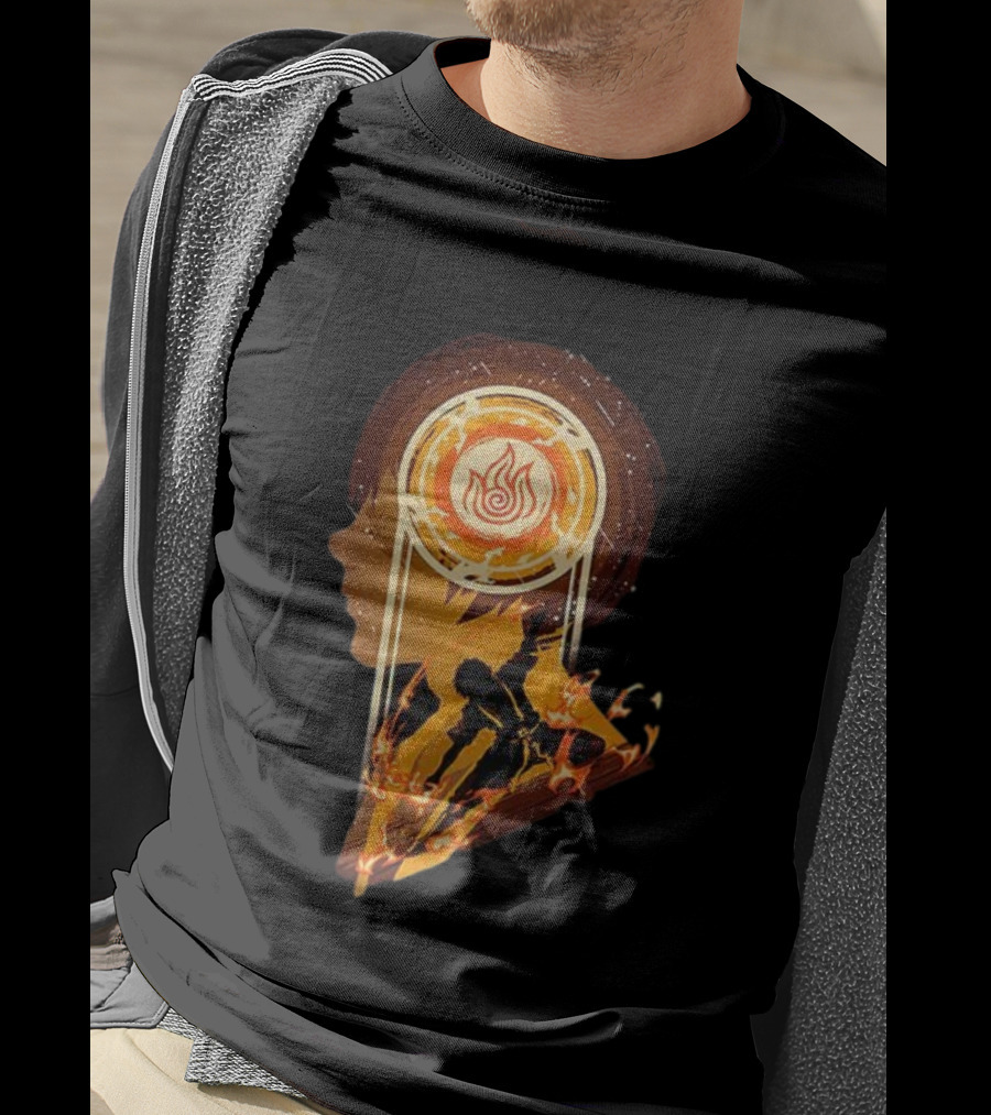 Zuko Firebending Avatar The Last Airbender Fire Nation Symbol Silhouette T-Shirt