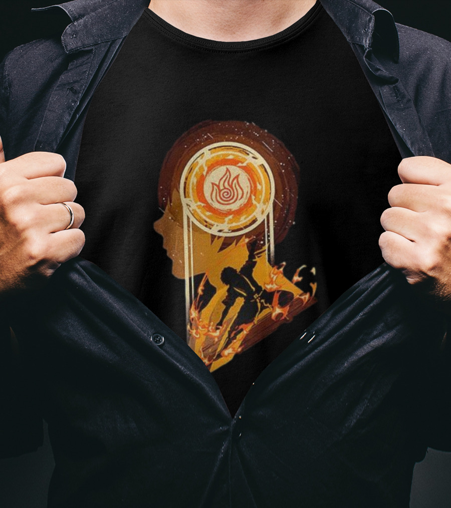 Zuko Firebending Avatar The Last Airbender Fire Nation Symbol Silhouette T-Shirt