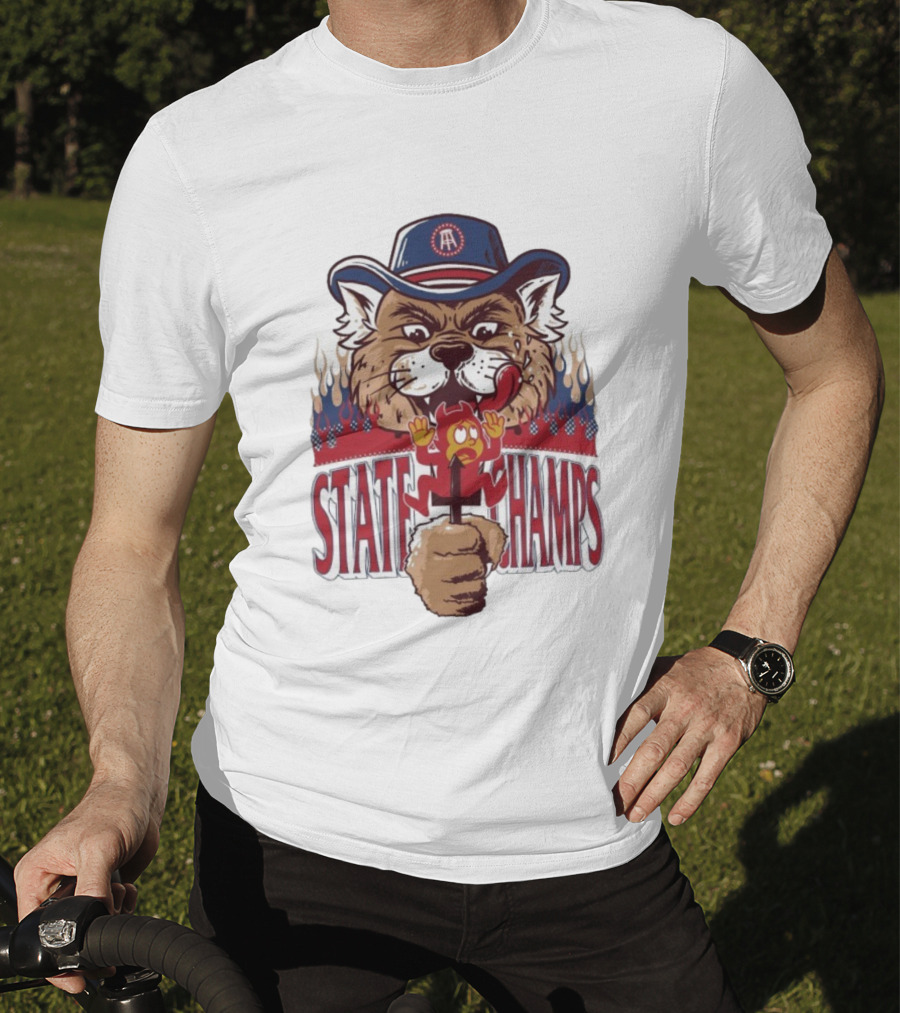 Arizona Wildcats State Champs Wildcat And Sun Devil Mascot Duel T-Shirt