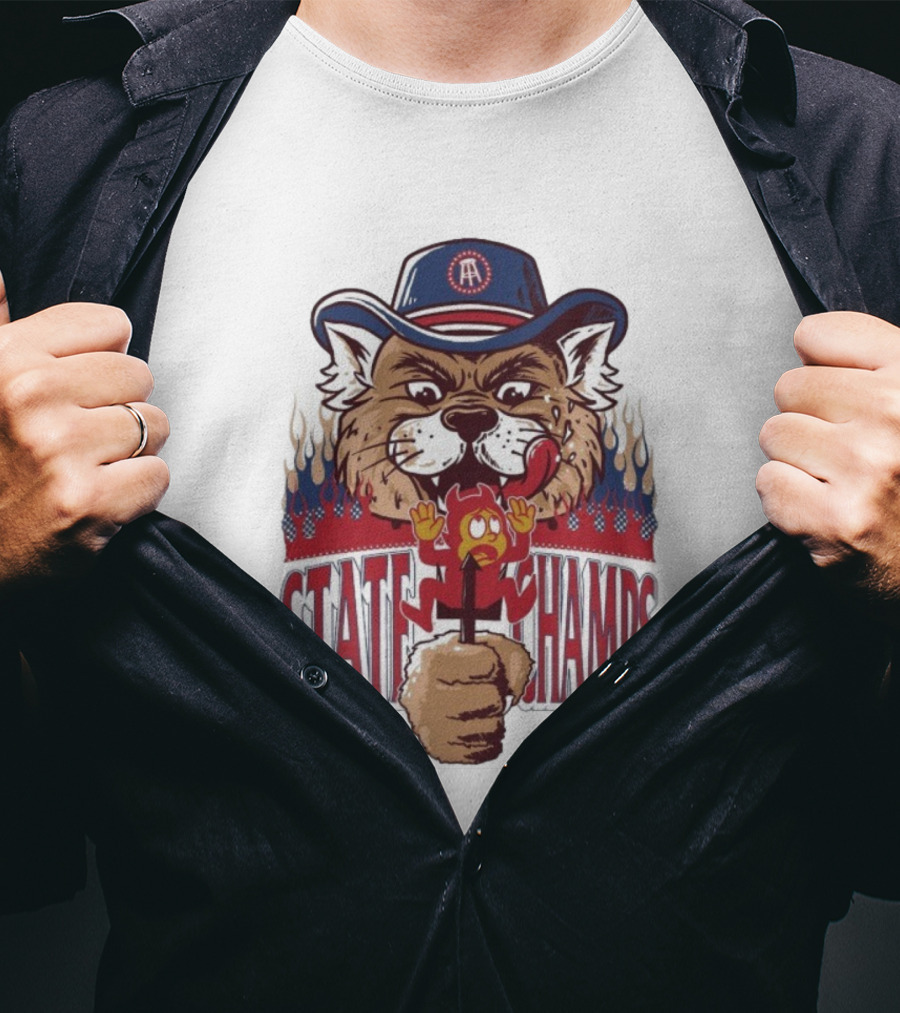 Arizona Wildcats State Champs Wildcat And Sun Devil Mascot Duel T-Shirt