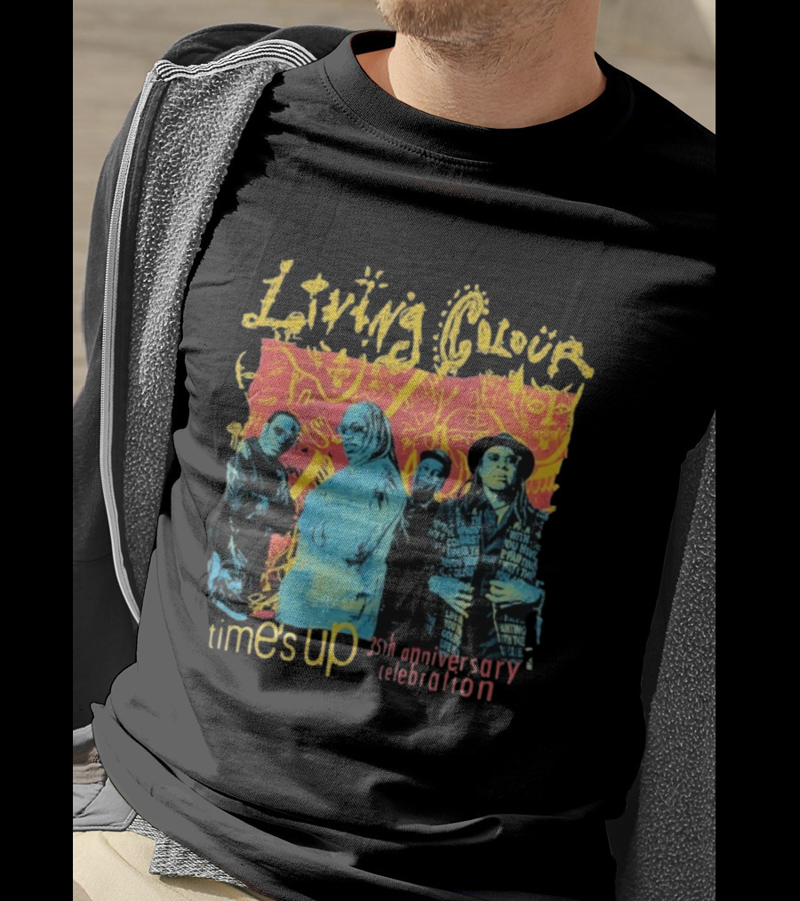Living Colour Time’s Up 35th Anniversary Celebration Vintage Band Collage T-Shirt