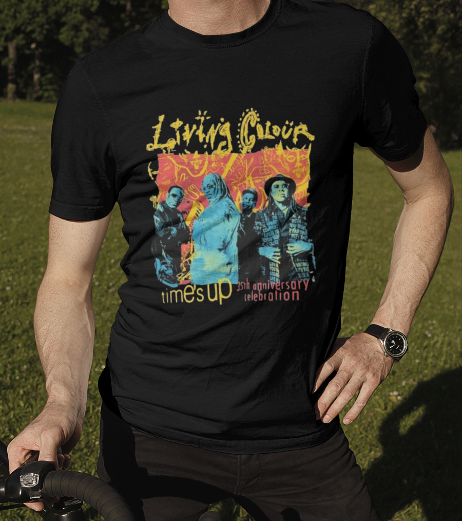 Living Colour Time’s Up 35th Anniversary Celebration Vintage Band Collage T-Shirt