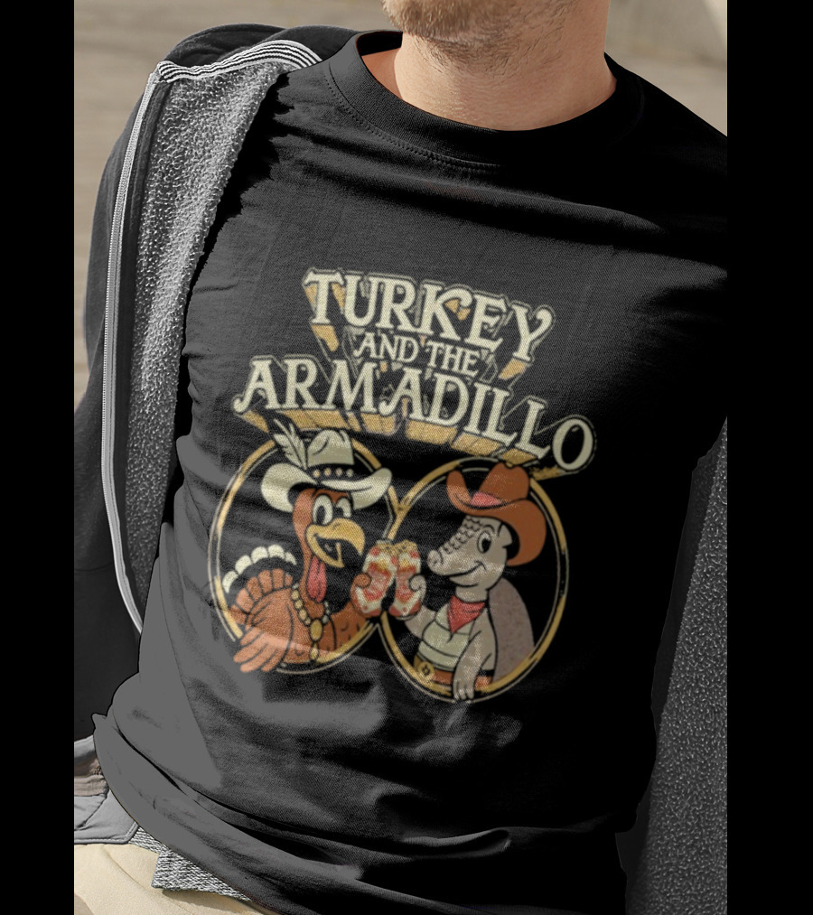 Turkey And The Armadillo Lone Star Beer Cheers In Cowboy Hats T-Shirt