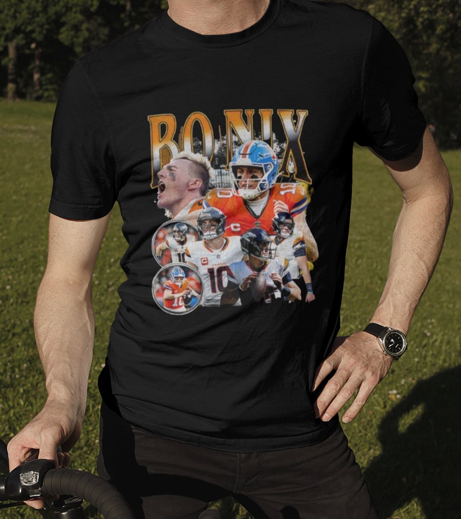 Bo Nix Denver Broncos Inspired Football Fan Gear T-Shirt
