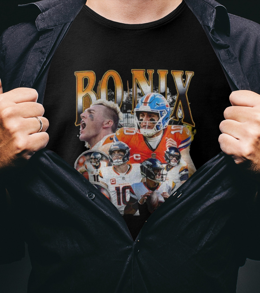 Bo Nix Denver Broncos Inspired Football Fan Gear T-Shirt
