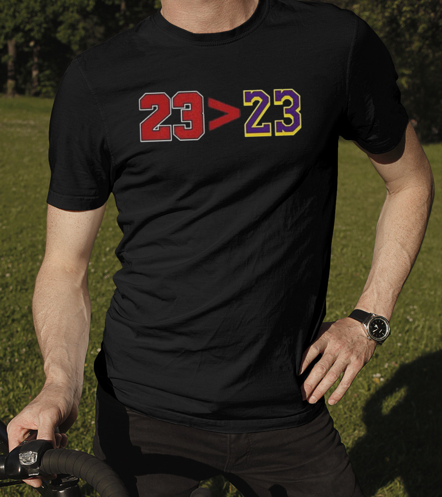 Chicago Bulls 23 Greater Than 23 Los Angeles Lakers NBA Basketball Rivalry T-Shirt