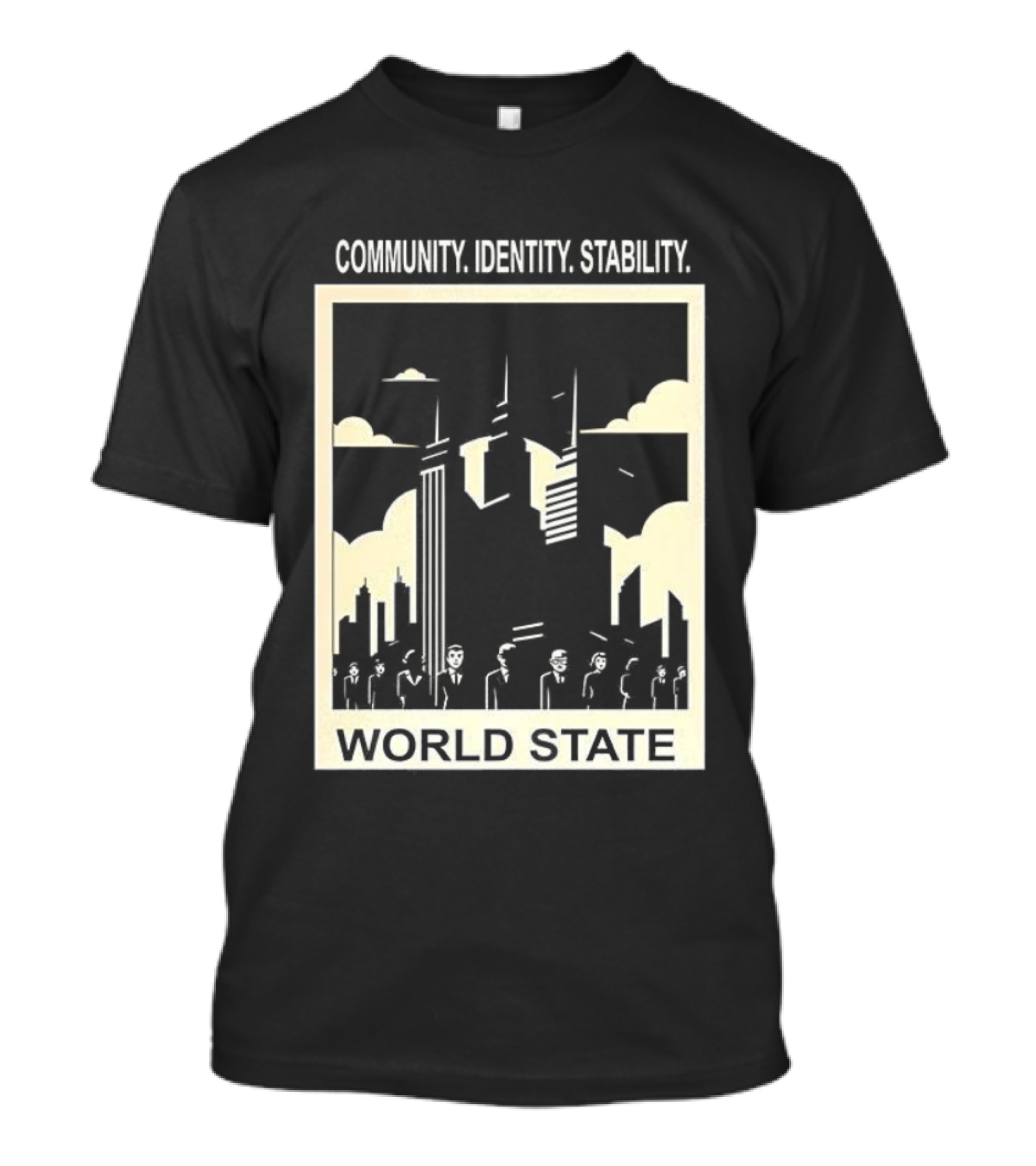Community Identity Stability World State Utopian Cityscape T-Shirt