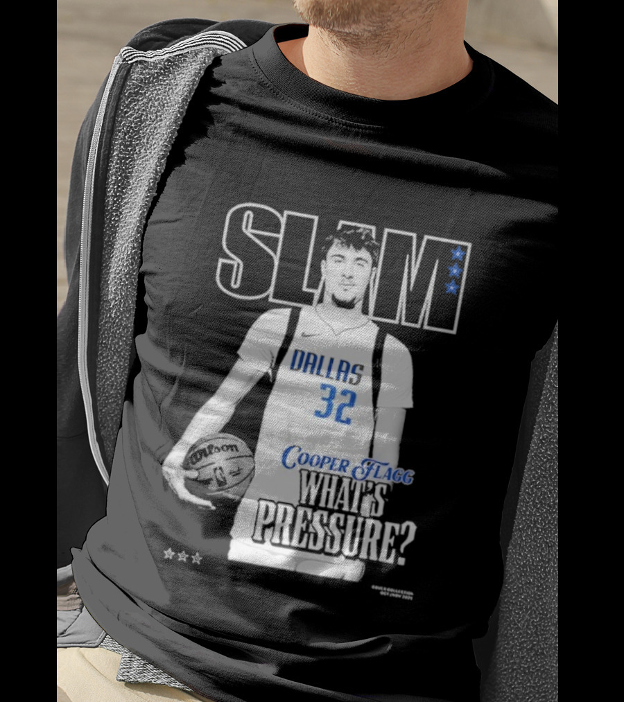 SLAM Cooper Flagg Dallas 32 What's Pressure? T-Shirt
