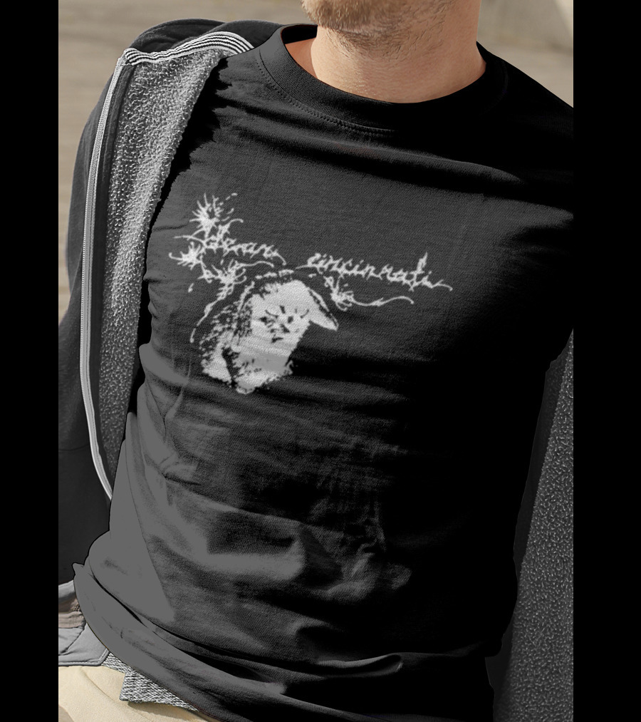 Dear Cincinnati Evil Cabbit Illustration Text Design T-Shirt