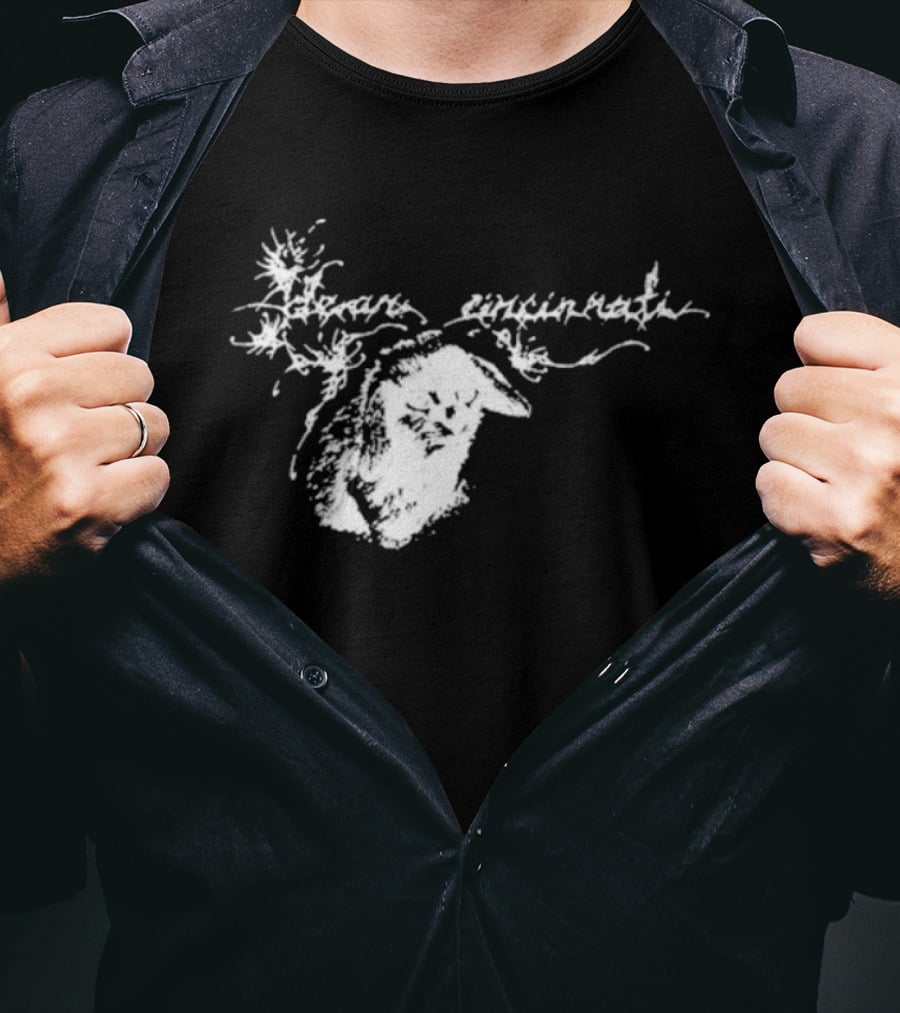 Dear Cincinnati Evil Cabbit Illustration Text Design T-Shirt