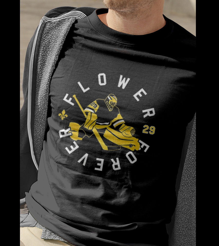 Jeremy Swayman Boston Bruins Flower Forever Goalie 29 T-Shirt