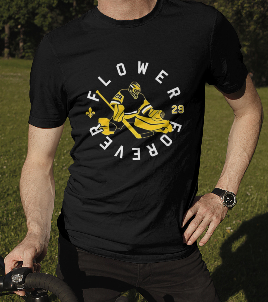 Jeremy Swayman Boston Bruins Flower Forever Goalie 29 T-Shirt