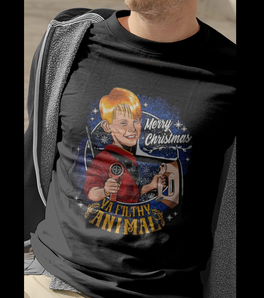 Merry Christmas Ya Filthy Animal Kevin Cartoon T-Shirt