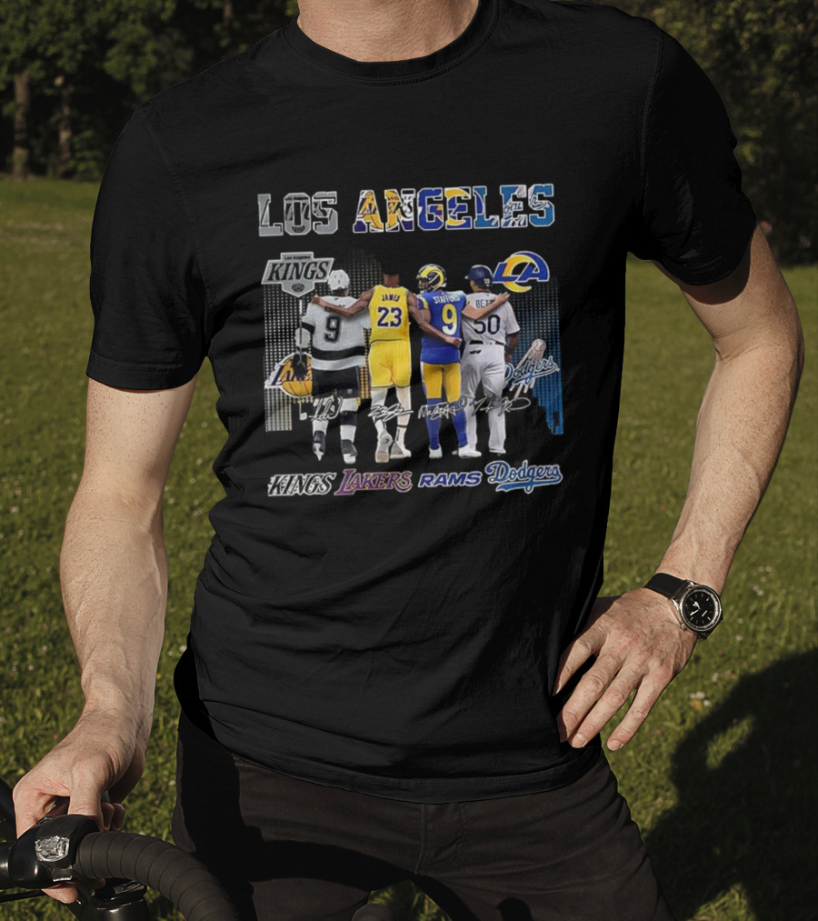 Los Angeles Kings Lakers Rams Dodgers All-Star Dream Team Signature T-Shirt