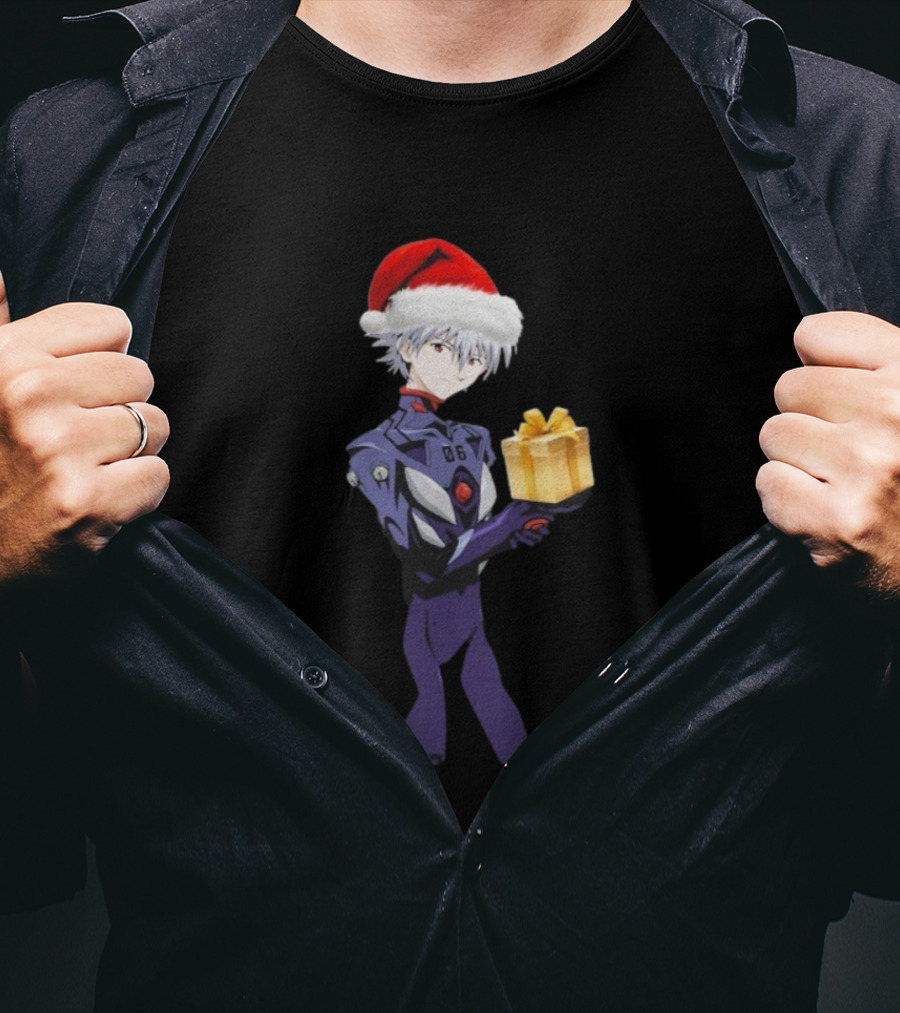 Nagisa Kaworu Shin Seiki Evangelion Christmas Present Santa Hat T-Shirt