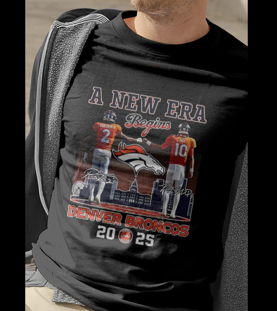 A New Era Begins Patrick Surtain II Bo Nix Denver Broncos 2025 T-Shirt