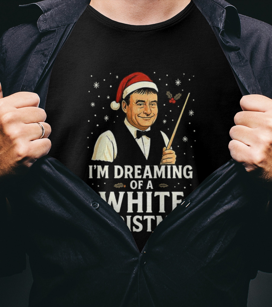 Santa Hat Snooker Player I'm Dreaming Of A White Christmas T-Shirt