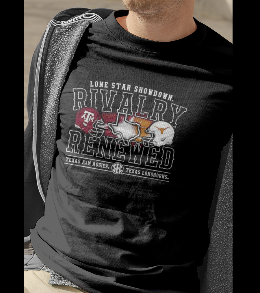 Lone Star Showdown Rivalry Renewed Texas A&M Aggies Texas Longhorns Helmets T-Shirt