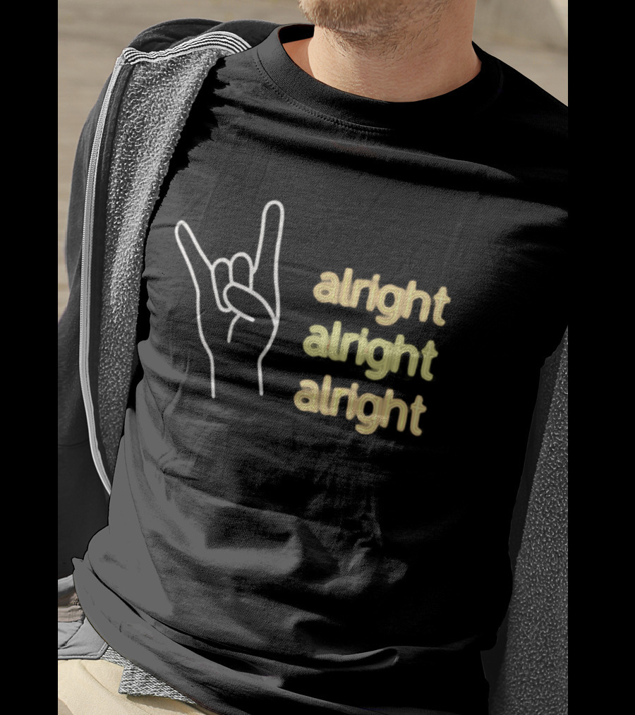 Texas Longhorns Hook Em Neon Sign Alright Alright Alright Gesture T-Shirt